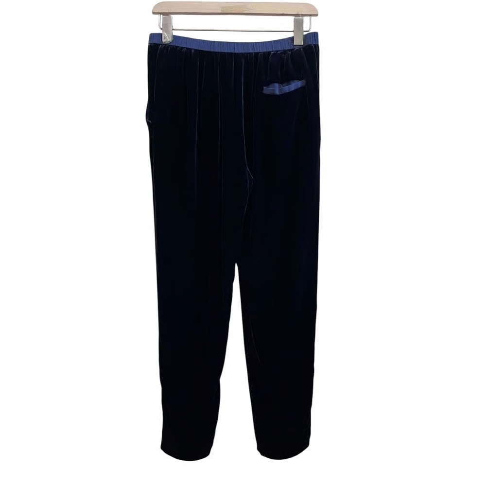 Eileen Fisher Women’s Navy Velvet & Silk Trousers